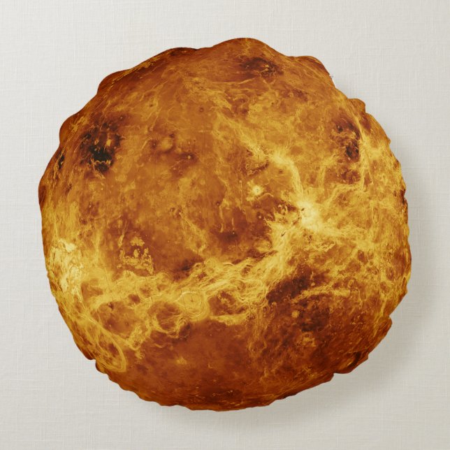 Die Oberfläche von Venus Rundes Kissen (Rückseite)