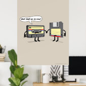 Die Obsoleten (Retro-Disketten-Kassettenband) Poster (Heimbüro)