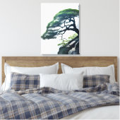 Die Odds besiegen: Bonsai Tree on Cliff Leinwanddruck (Insitu (Schlafzimmer))