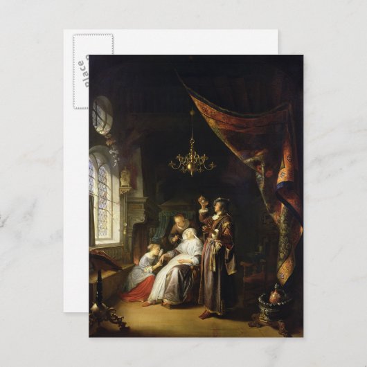 Die ödematöse Frau, c.1663 Postkarte (Vorne/Hinten)