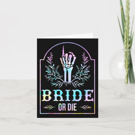 Die oder Gefärbte Krawatte Gothic Chelorette Match Karte (Vorderseite)