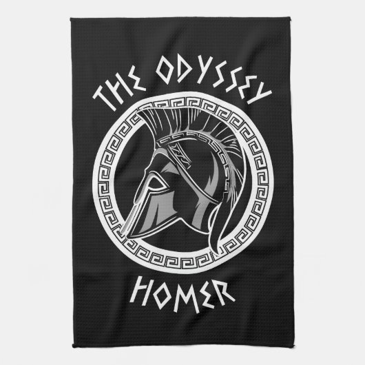Die Odyssee Homer Griechischer Helm Antike Mytholo Geschirrtuch (Vertikal)