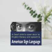 Die offene Tür für Englischkenntnisse ist ASL. Postkarte (Stehend Vorderseite)