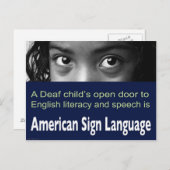 Die offene Tür für Englischkenntnisse ist ASL. Postkarte (Vorne/Hinten)