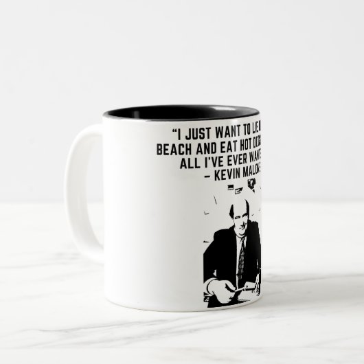 Die Office-Zitate - KEVIN Zweifarbige Tasse (Vorderseite Links)