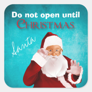 Die Offiziellen Verpackungskleber des Weihnachtsma Quadratischer Aufkleber