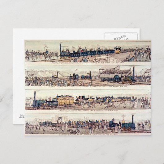 Die Öffnung von Stockton und von Darlington Postkarte (Vorne/Hinten)