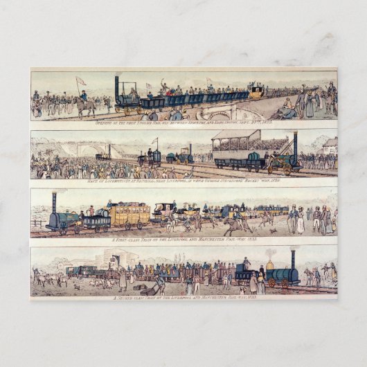 Die Öffnung von Stockton und von Darlington Postkarte (Vorderseite)