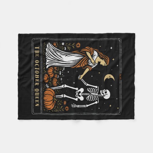 Die Oktober Queen Tarot Card Halloween Soky Saison Fleecedecke (Vorderseite (Horizontal))