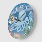 Die Oktopusmauer Große Wanduhr (Winkel)