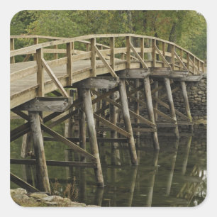 Die Old North Bridge, Minute Man National Quadratischer Aufkleber