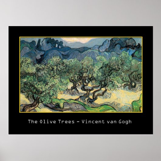 Die Olivenbäume, 1889, Vincent van Gogh Poster (Vorne)