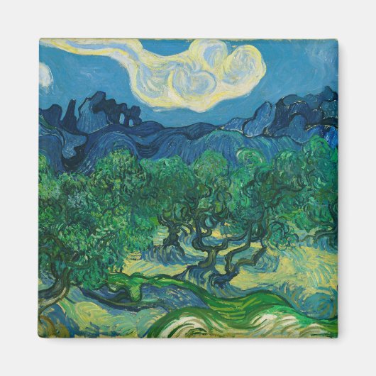 Die Olivenbäume mit Alpilles Vincent van Gogh Magnet (Vorne)