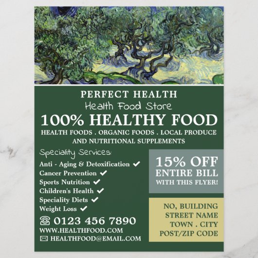 Die Olivenbäume, Van Gogh, Health Food Store Flyer (Vorne)