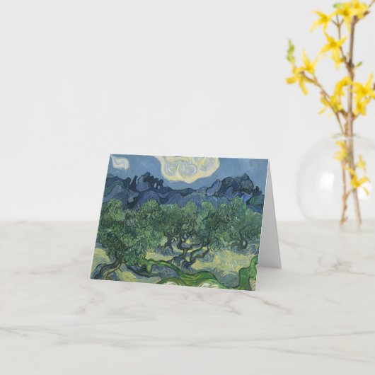 Die Olivenbäume - Van Gogh Karte (Gelbe Blume)