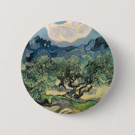 Die Olivenbäume, Vincent van Gogh Button (Vorderseite)