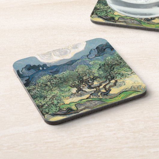 Die Olivenbäume, Vincent van Gogh Getränkeuntersetzer (Linke Seite)