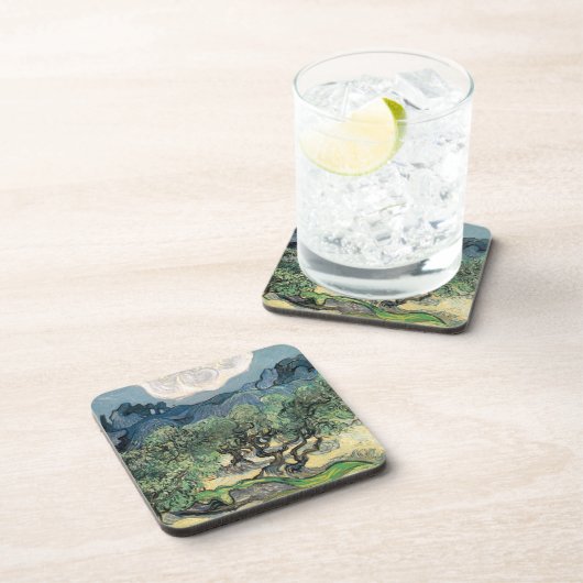 Die Olivenbäume, Vincent van Gogh Getränkeuntersetzer (Rechte Seite)