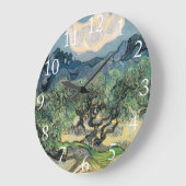 Die Olivenbäume, Vincent van Gogh Große Wanduhr (Winkel)