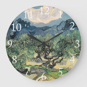 Die Olivenbäume, Vincent van Gogh Große Wanduhr