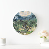 Die Olivenbäume, Vincent van Gogh Große Wanduhr (Zuhause)
