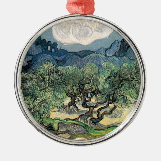 Die Olivenbäume, Vincent van Gogh Silbernes Ornament (Vorne)