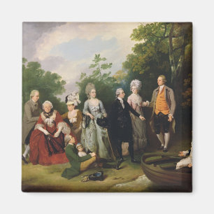 Die Oliver- und Bezirk-Familien in einem Garten, Magnet