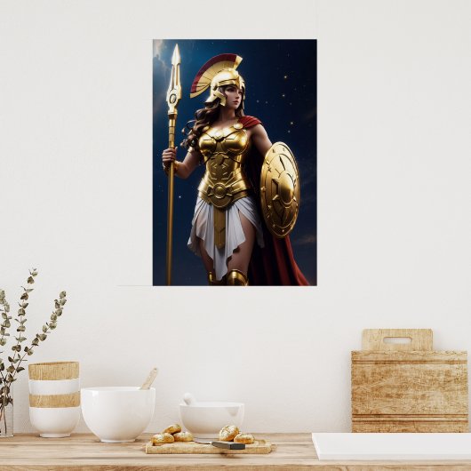 Die Olympianer: Athena, Göttin der Weisheit Poster (Küche)
