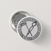 Die Olympier! Hephaistos / Vulkans Symbol Abzeiche Button (Vorne & Hinten)