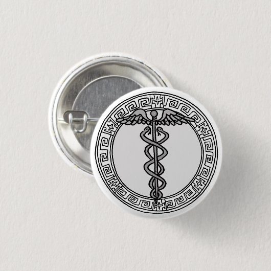 Die Olympier! Hermes/Quecksilber-Symbol-Abzeichen Button (Vorne & Hinten)