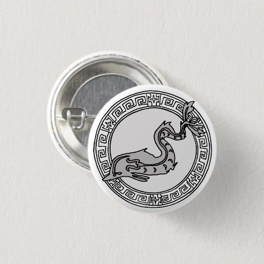 Die Olympier! Poseidon / Neptun-Symbol-Abzeichen Button (Vorne & Hinten)