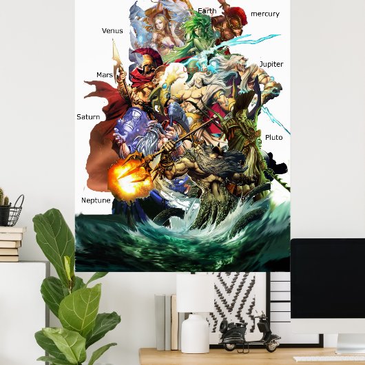 die olympischen Götter Poster (Heimbüro)