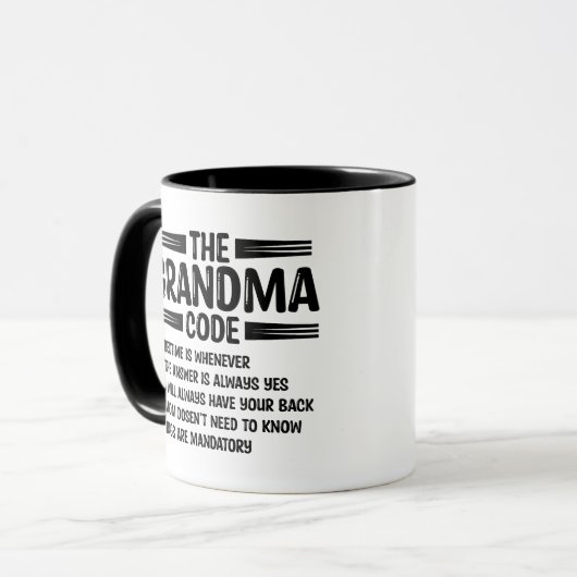 Die Oma Code Funny Großmutter Tasse (Vorderseite Links)