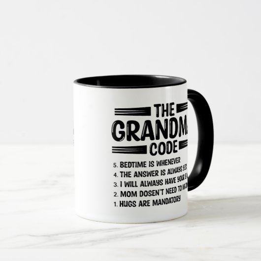 Die Oma Code Funny Großmutter Tasse (VorderseiteRechts)