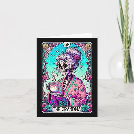 Die Oma Tarot Card Skeleton Mütter Day Hexe Karte (Vorderseite)