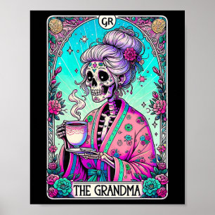 Die Oma Tarot Card Skeleton Mütter Day Hexe Poster