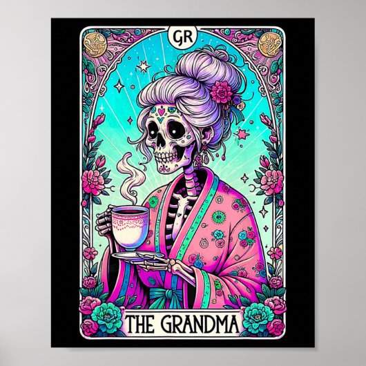 Die Oma Tarot Card Skeleton Mütter Day Hexe Poster (Vorne)