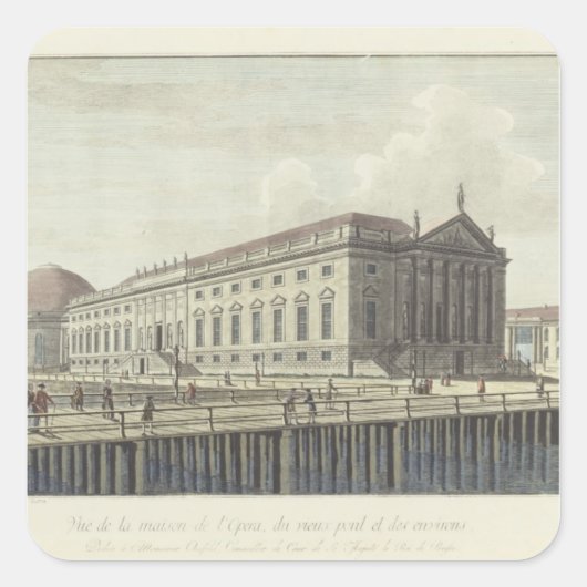 Die Oper, Berlin Quadratischer Aufkleber (Vorderseite)