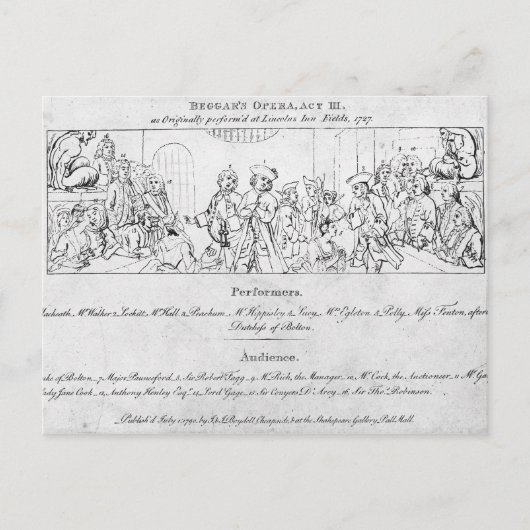 Die Oper der Beggar Postkarte (Vorderseite)