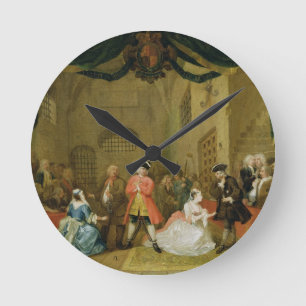 Die Oper des Bettlers, Szene III, Tat XI, 1729 (Ö Runde Wanduhr