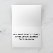 DIE OPTION WAR, HA HA HA HAT AUF IHREM 40. GEBURTS KARTE (Innenseite)