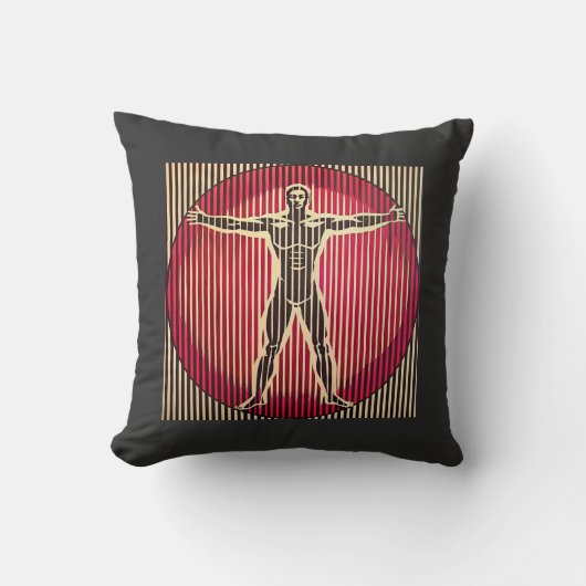 die optische Täuschung des Vitruvianischen Mannes  Kissen (Vorderseite)