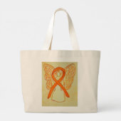 Die Orange Awareness Ribbon Custom Art Toag Jumbo Stoffbeutel (Rückseite)
