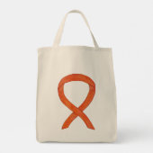 Die Orange Awareness Ribbon Custom Art Toag Tragetasche (Rückseite)