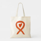 Die Orange Awareness Ribbon Custom Art Toag Tragetasche (Rückseite)