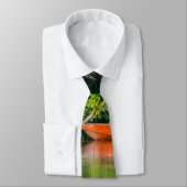 Die Orange Boat Neck Tie Krawatte (Gebunden)