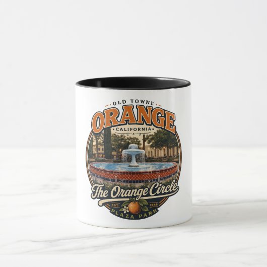 Die Orange Circle Fountain Kaffeetasse (Zentrum)