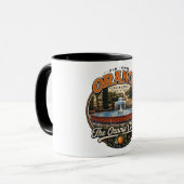 Die Orange Circle Fountain Kaffeetasse (Vorderseite Links)