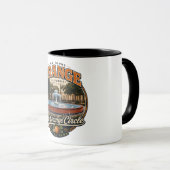 Die Orange Circle Fountain Kaffeetasse (VorderseiteRechts)