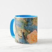 Die orange Rose hinter dem blauen Zaun Tasse (Vorderseite Links)
